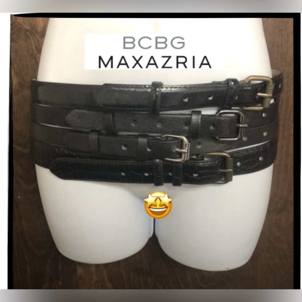 BCBG Black Multi Buckle Size Small